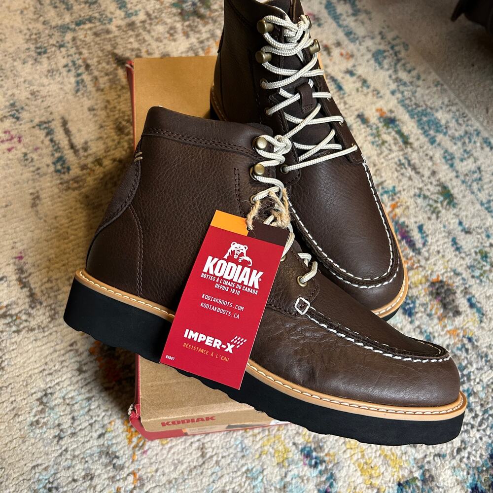 Womens Size 7 Leather Hiking Boot Lightweight Water Resist Wedge Kodiak